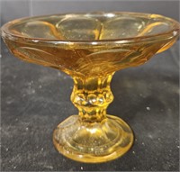 golden yellow stemmed bowl vintage