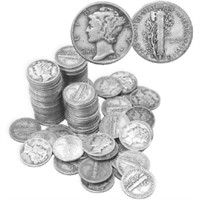 (100) Mercury Dimes- 90% Silver