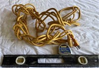 Extension cord, Stanley level and tape measure