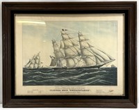 Currier & Ives Clipper Ship Repro Art Print