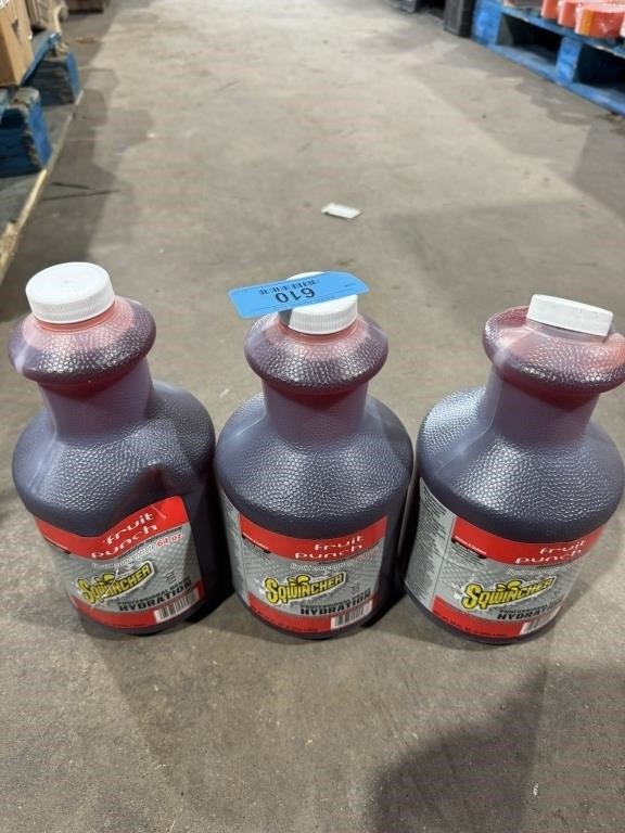 (3) 2 Quart Fruit Punch  Sqwincher Hydration