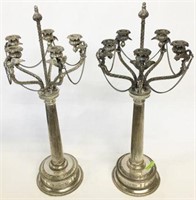 Pr. of Antique Silverplate Candelabra.