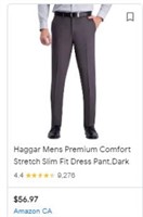 Haggar Men's Premium Comfort Dress Slim Fit Flat