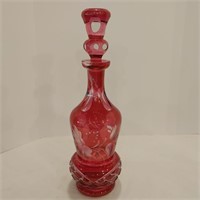 Red Floral Decanter