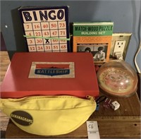 Vintage game Lot 70s Battleship, Bingo cards,