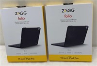 2x Zagg Folio Wireless Keyboard & Case for 11in