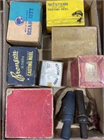 VINTAGE FISHING REEL BOXES & CALLS