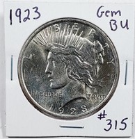 1923  Peace Dollar   Gem BU