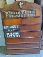 Vintage church attendance board.