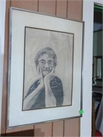 Pencil Drawing of Old Woman Wonderful