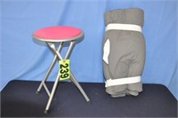 Folding camp stool, and sleeping mat (1 LOT)