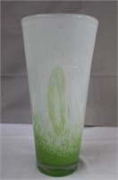Hand Blown cased glass  vase, 13"H