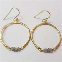 $140 Silver Labradorite Earrings