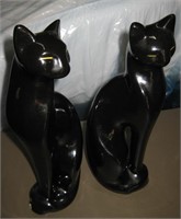 Vintage Black Cat Ceramic Statues