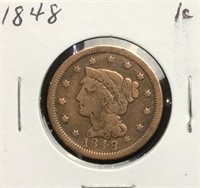 1848 Braided Hair Cent Coin