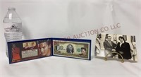 Elvis $2 Commemorative Bank Note & Nixon Postcard