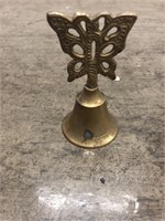 Vintage Butterfly Desk Bell Brass 3”
