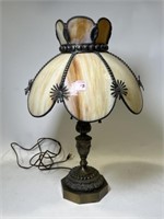 Vintage Art Nouveau Slag Glass Lamp
