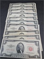 10 1950'S $2 BILLS