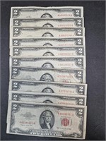 10 1950'S $2 BILLS