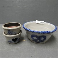 Eldreth Pottery Stoneware Pretzel Bowl