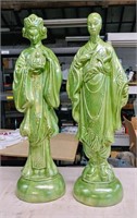 PAIR OF CHINESE CERAMIC STATUES 20IN