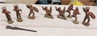 LOT OF LINEOL INDIAN TOY FIGURES - PAPER MACHE