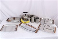 Mid-Century Stainless Serving/Dinning Tays+