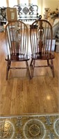 2 Mahogany Fiddleback Windsor Style Chairs