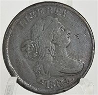 1804 U.S. Draped Bust Half Cent F