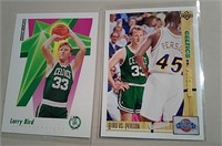 Two Larry Bird NBA Basketball Cards