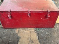 Wooden Trunk With Miscellaneous Tools