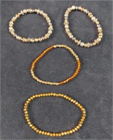 Four Metallic Plastic Beads Bracelets