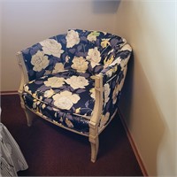 U223 Black w white floral occasional chair