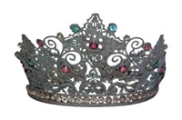 Spanish Colonial Jeweled Copper Santos Crown