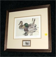 2- Mallard prints: 1985 Canada Wildlife print/