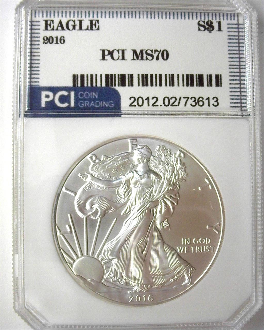 2016 Silver Eagle PCI MS70