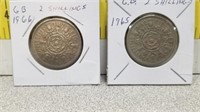 1965 & 1966 Great Britian 2 Shillings