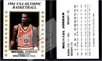 M Jordan 1984 USA Olympic rookie promo white/gold