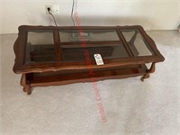Matching glass topped coffee table and end