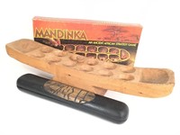 3 African Folk Carved Mancala/Mandinka Game Boards