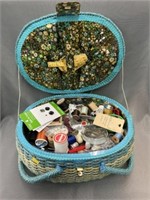 Sewing Basket with Sewing Supplies