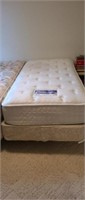 Twin size metal bed frame, comes with free Serta