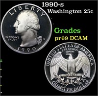 Proof 1990-s Washington Quarter 25c Grades GEM++ P