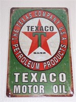 Texaco Motor Oil Tin Sign 12x8"