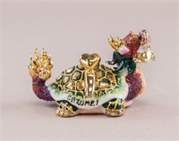 Chinese Porcelain Gold-plated Dragon Turtle