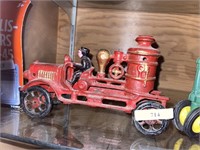 vintage fireman engine metal tractor car