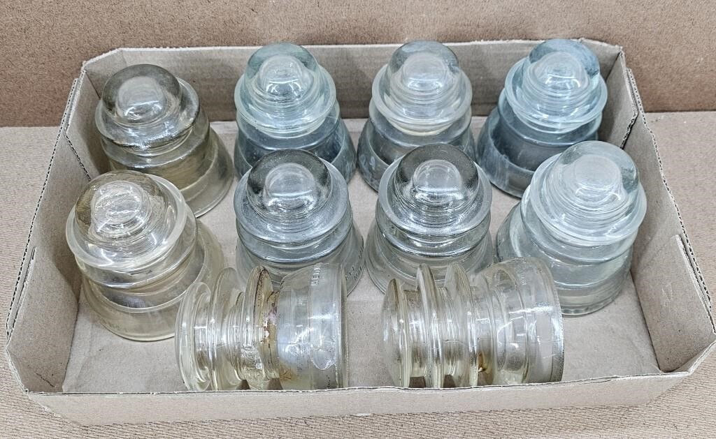 10pc Clear Glass Insulators