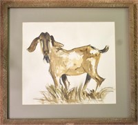 Original Fran Allison Goat Watercolor Painting