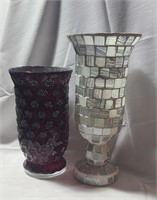 2pc. Mosaic Vases